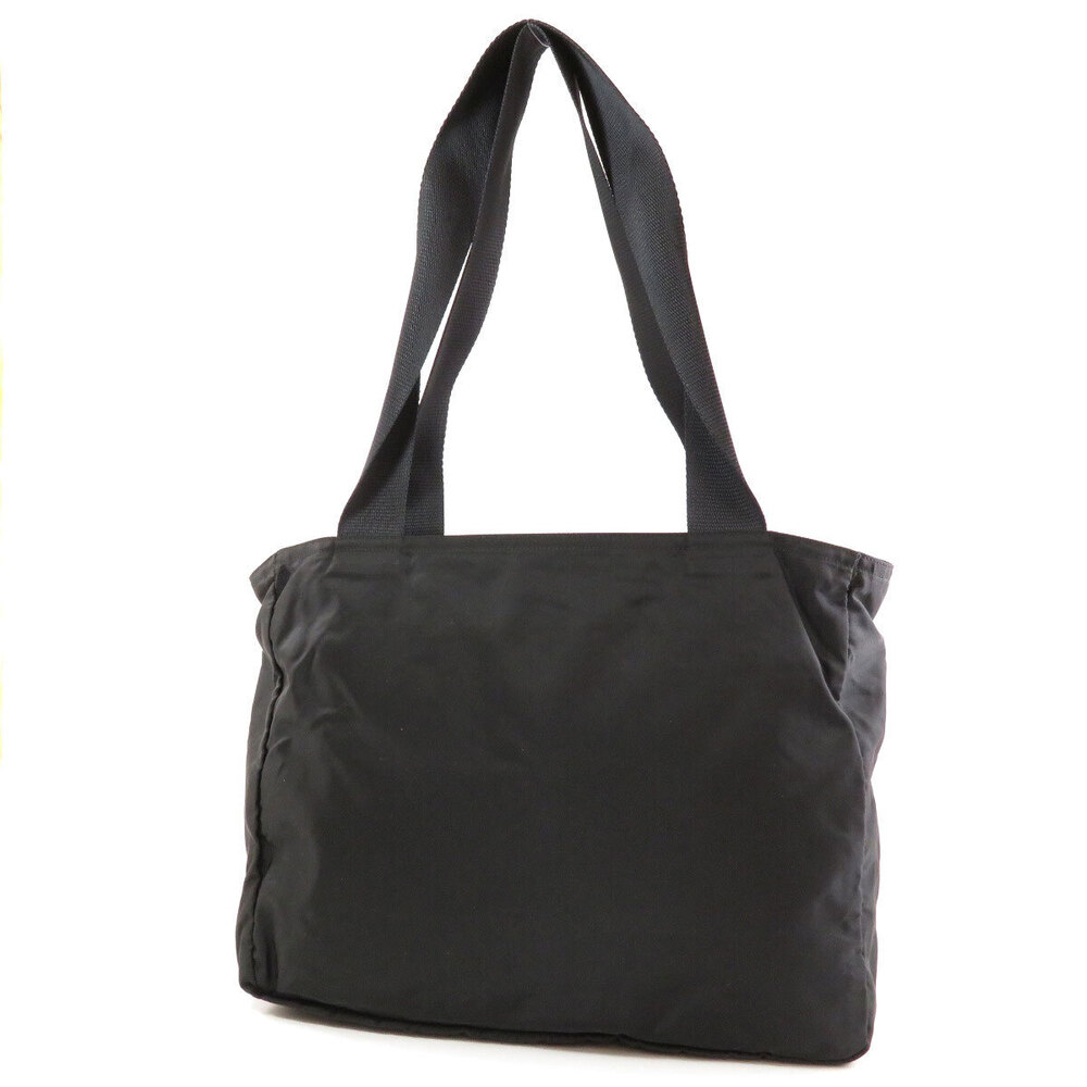 Prada triangle bag iconic tote enameled Tessuto metal Black